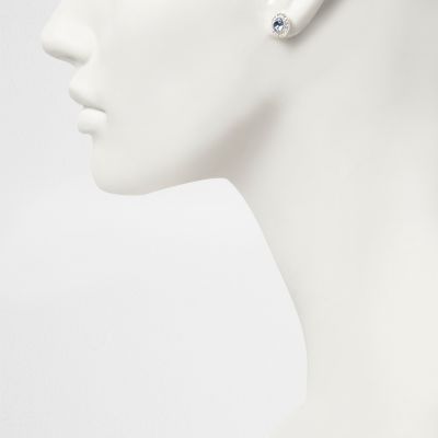 Blue September birthstone stud earrings